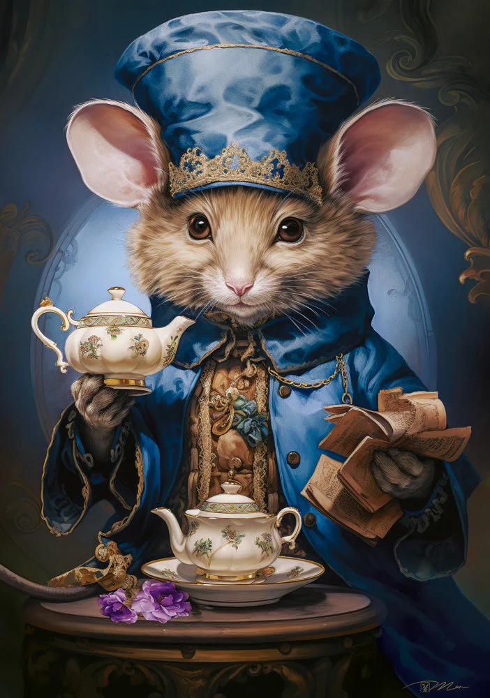 500 Piece Jigsaw Puzzle, Tea Time, Art. Puzzle, Mouse and small teapot and saucer, Adult Puzzle, Castorland B-53971 - Image 2