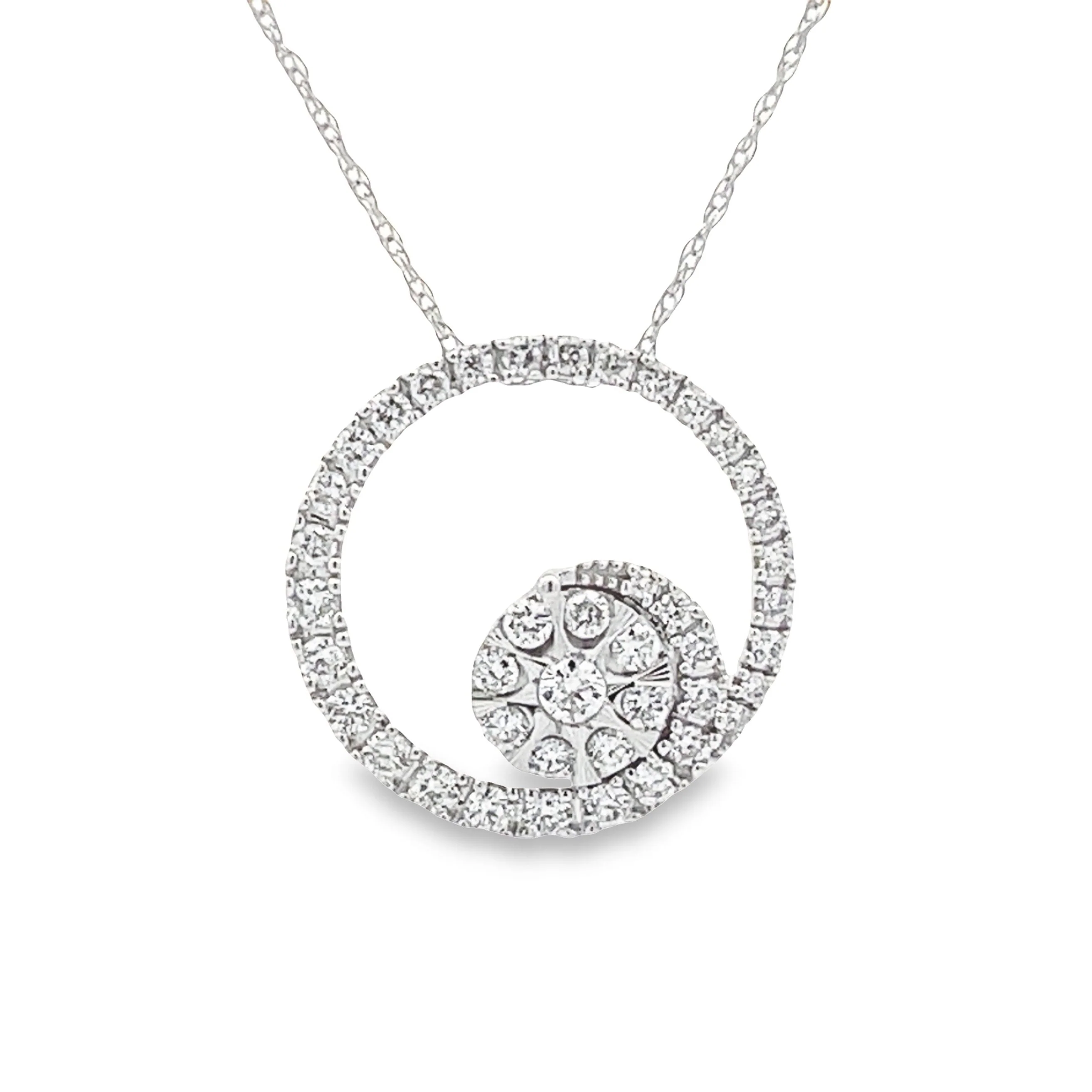 .50ct Diamond Circle of Love Pendant 14KT White Gold - Image 4