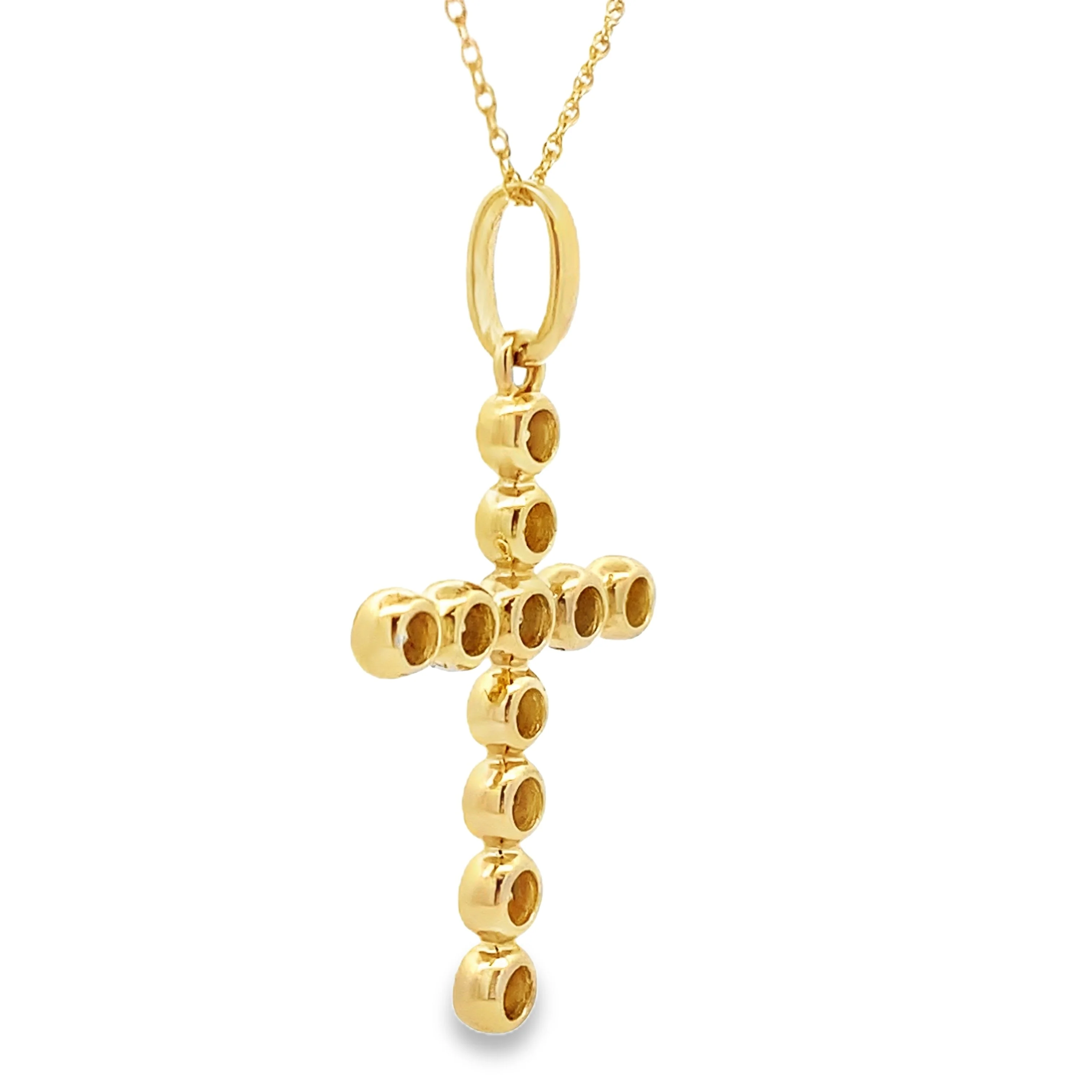 .50ct Diamond Cross Religious Pendant 14KT Yellow Gold - Image 2