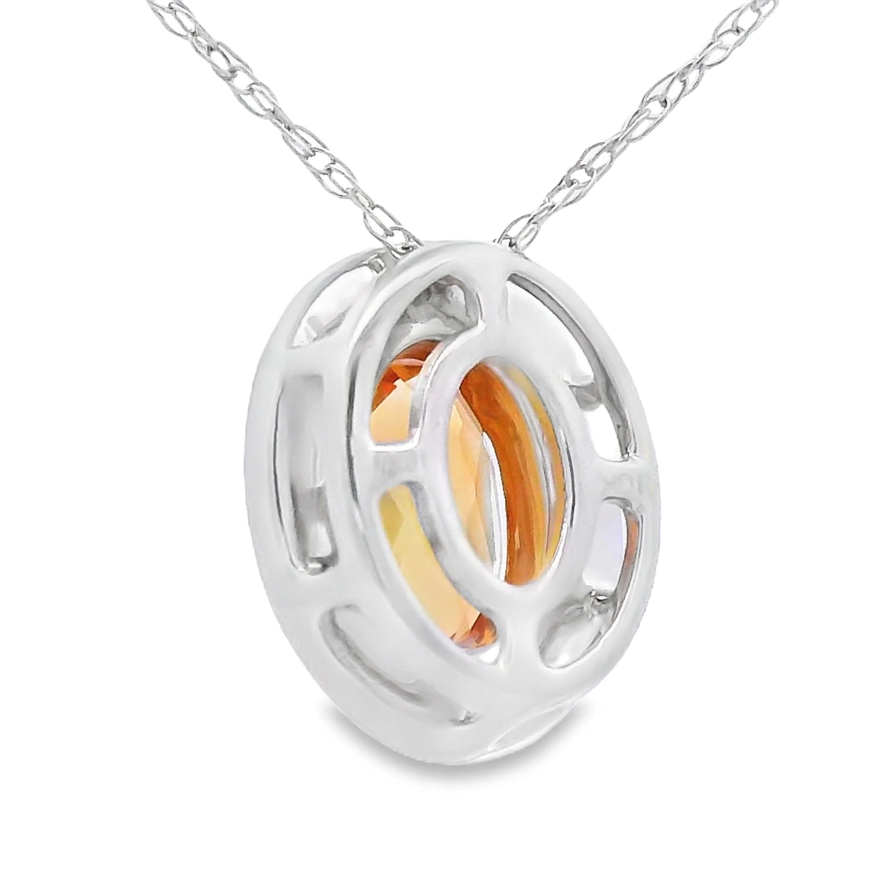 .51ct Citrine Diamond Fashion Pendants 10KT White Gold - Image 2