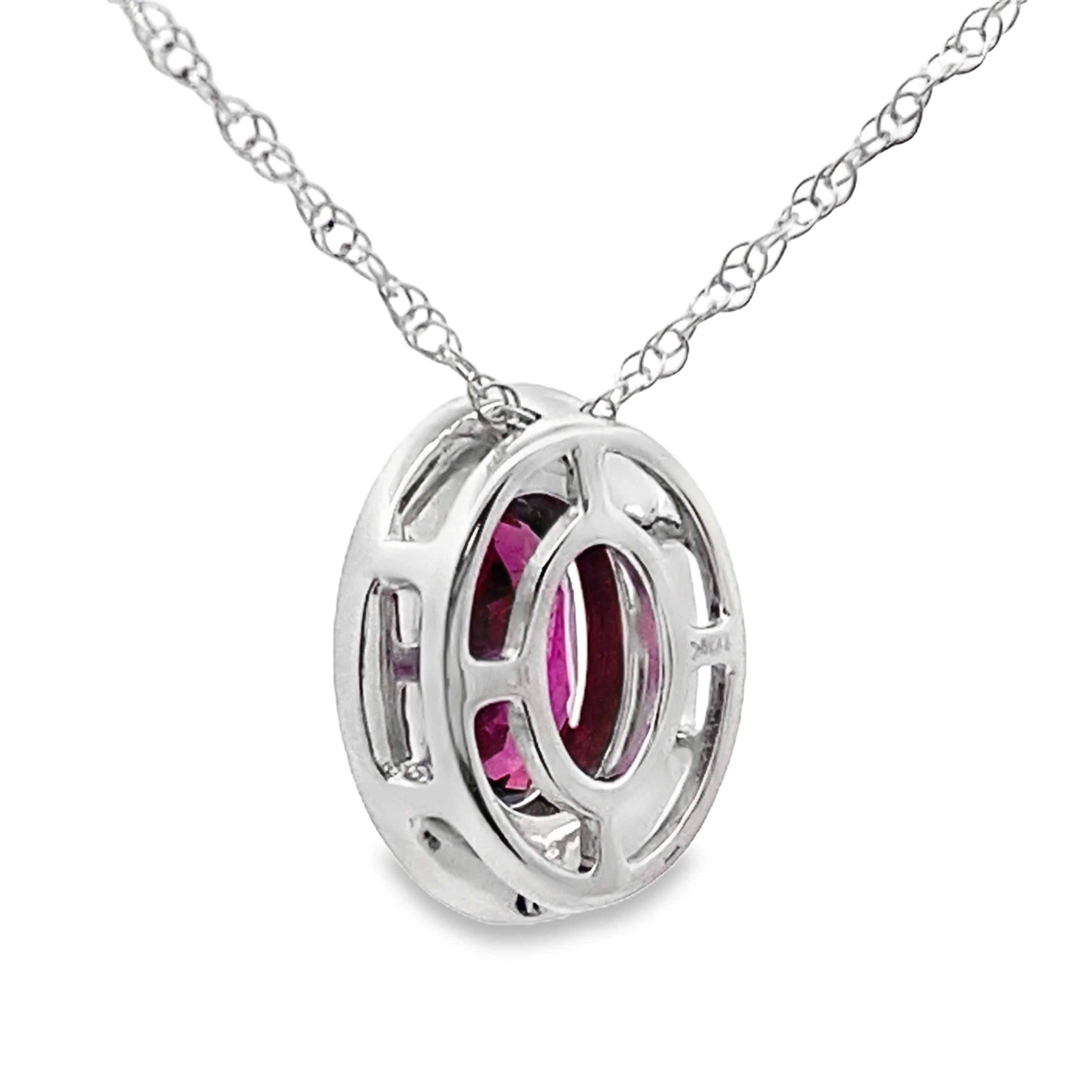 .52ct Garnet Diamond Fashion Pendants 10KT White Gold - Image 2