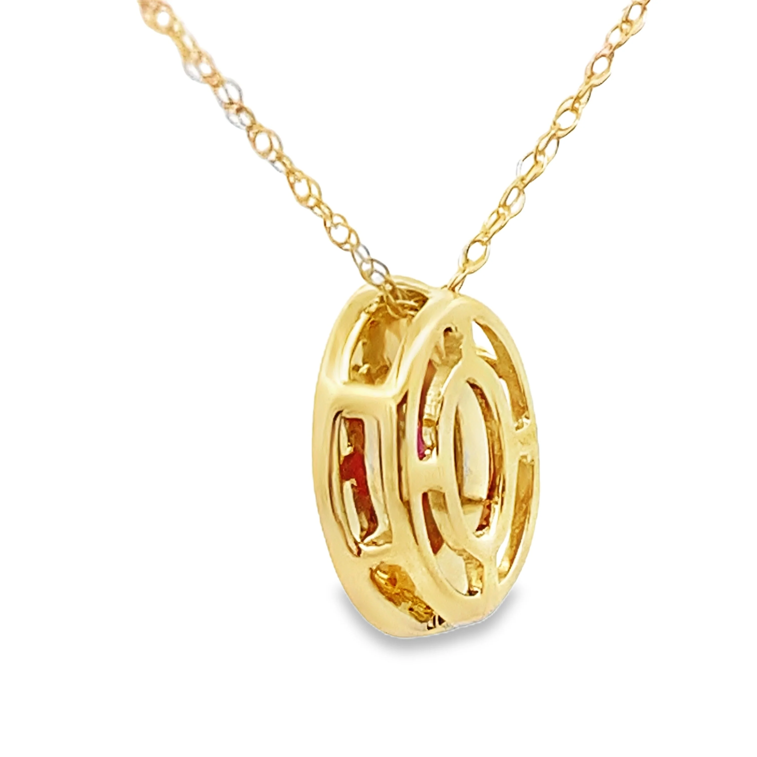 .52ct Garnet Diamond Fashion Pendants 10KT Yellow Gold - Image 2