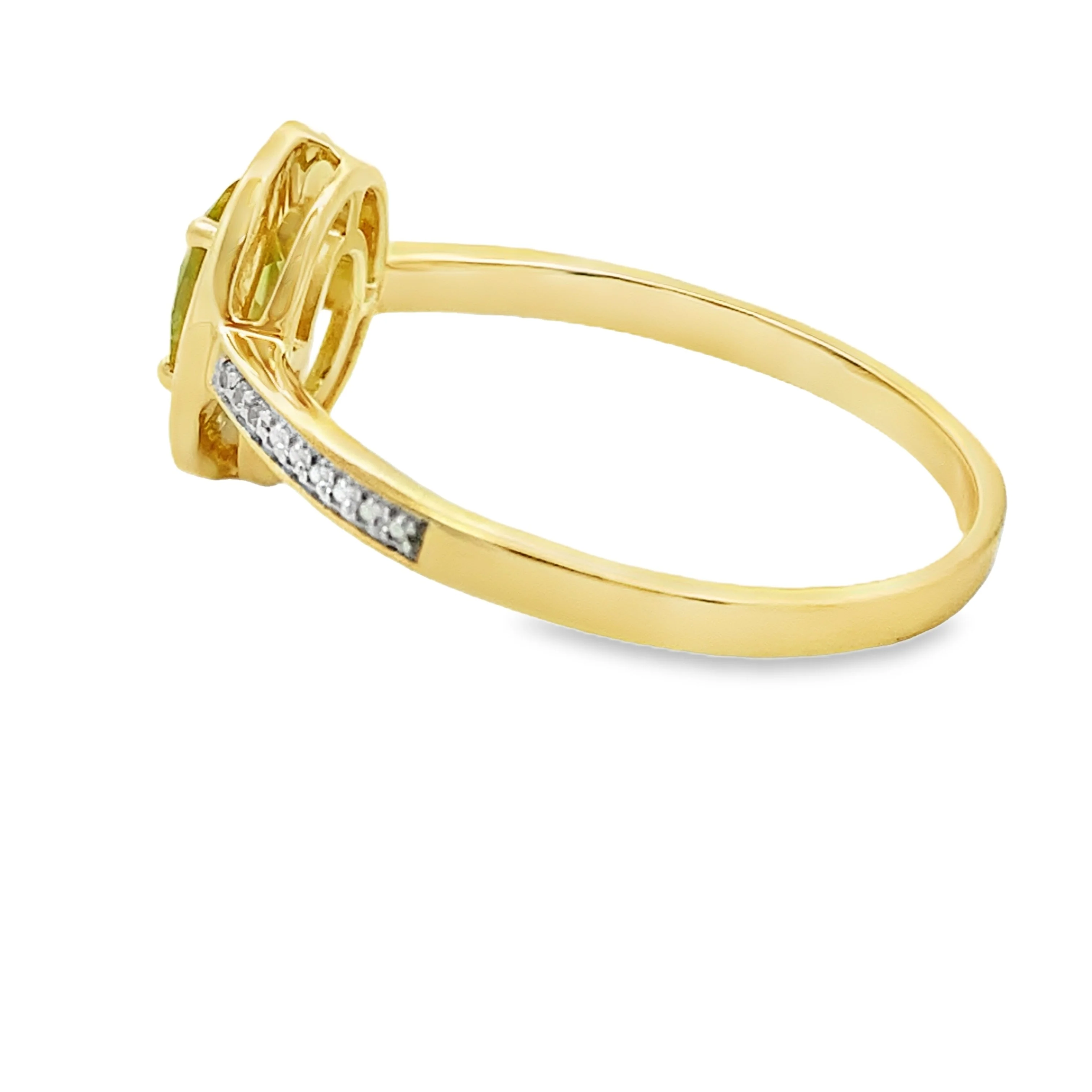 .55ct Peridot Diamond Ring 10KT Yellow Gold - Image 2