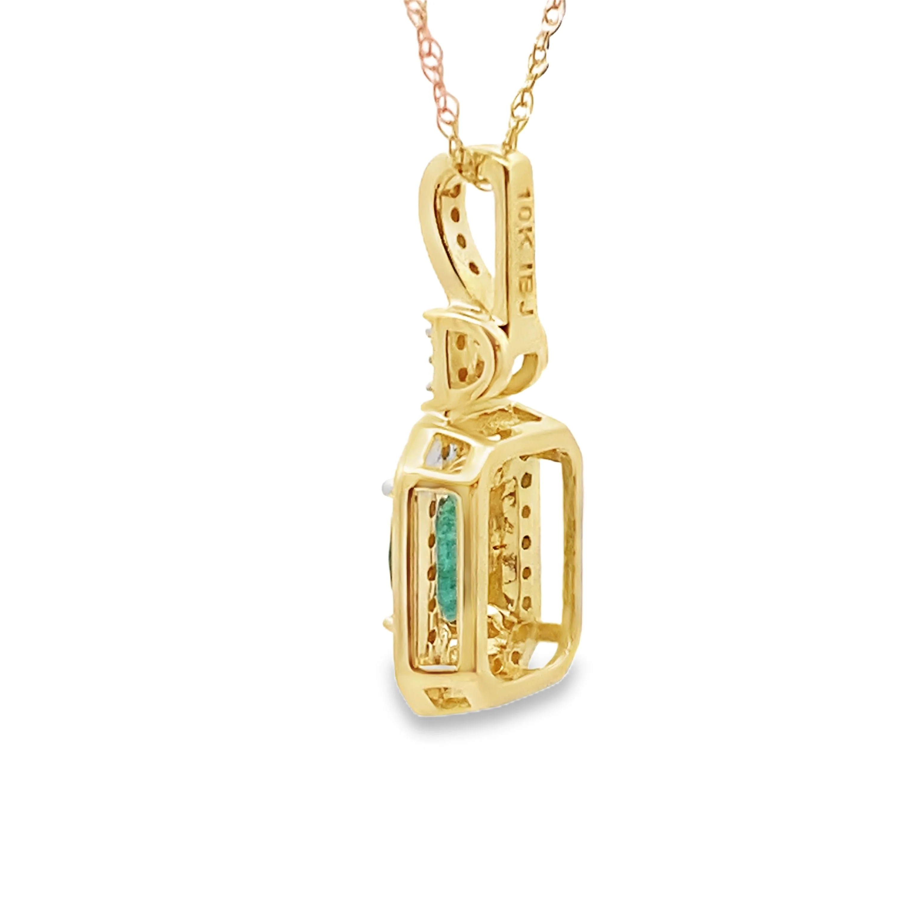 .58ct Emerald Diamond Fashion Pendants 10KT Yellow Gold - Image 2
