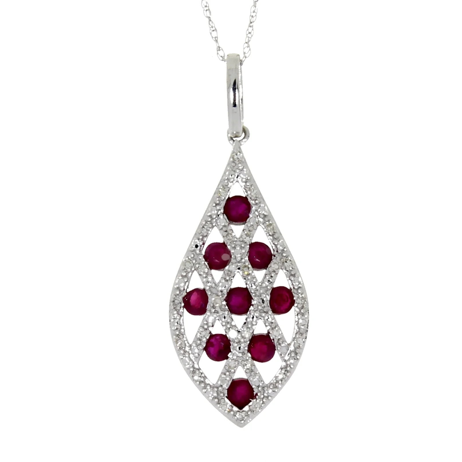 .58ct Ruby Diamond Fashion Pendants 14KT White Gold - Image 4