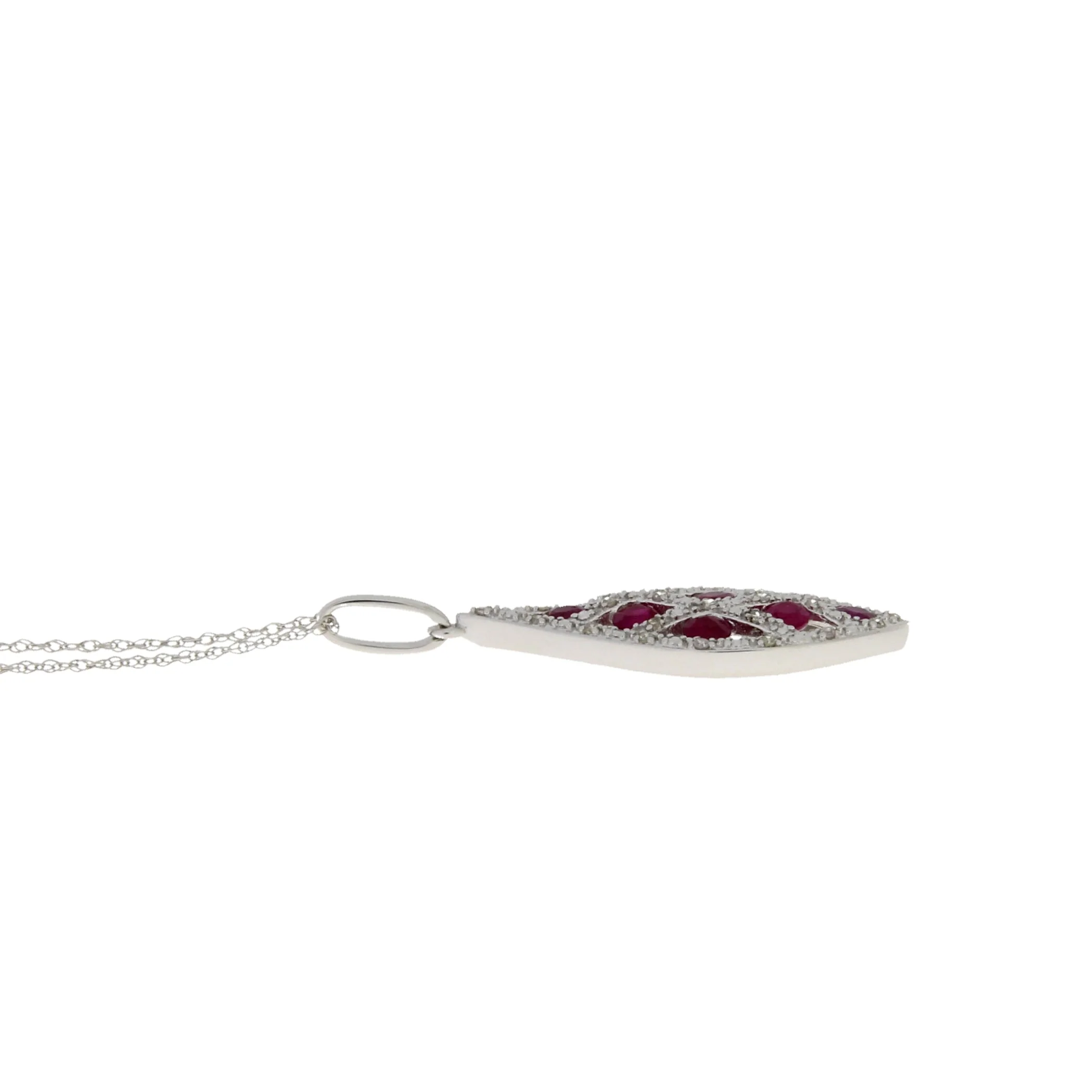 .58ct Ruby Diamond Fashion Pendants 14KT White Gold - Image 5
