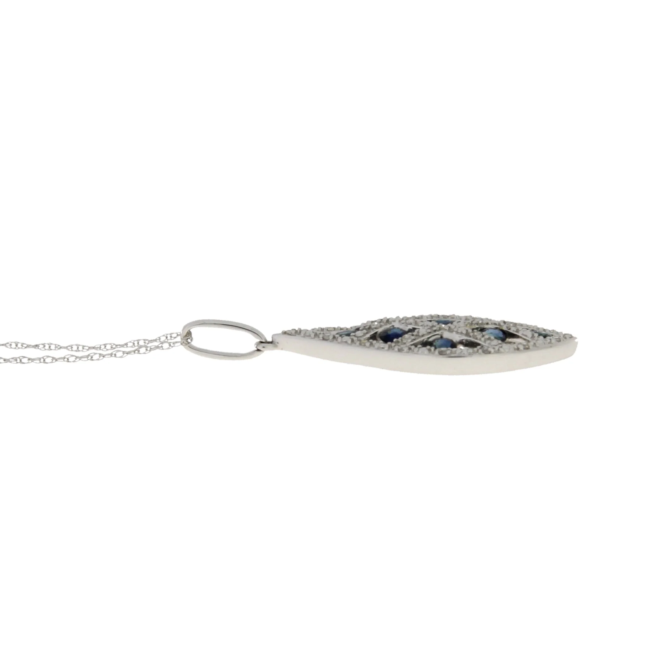 .58ct Sapphire Diamond Fashion Pendants 14KT White Gold - Image 5