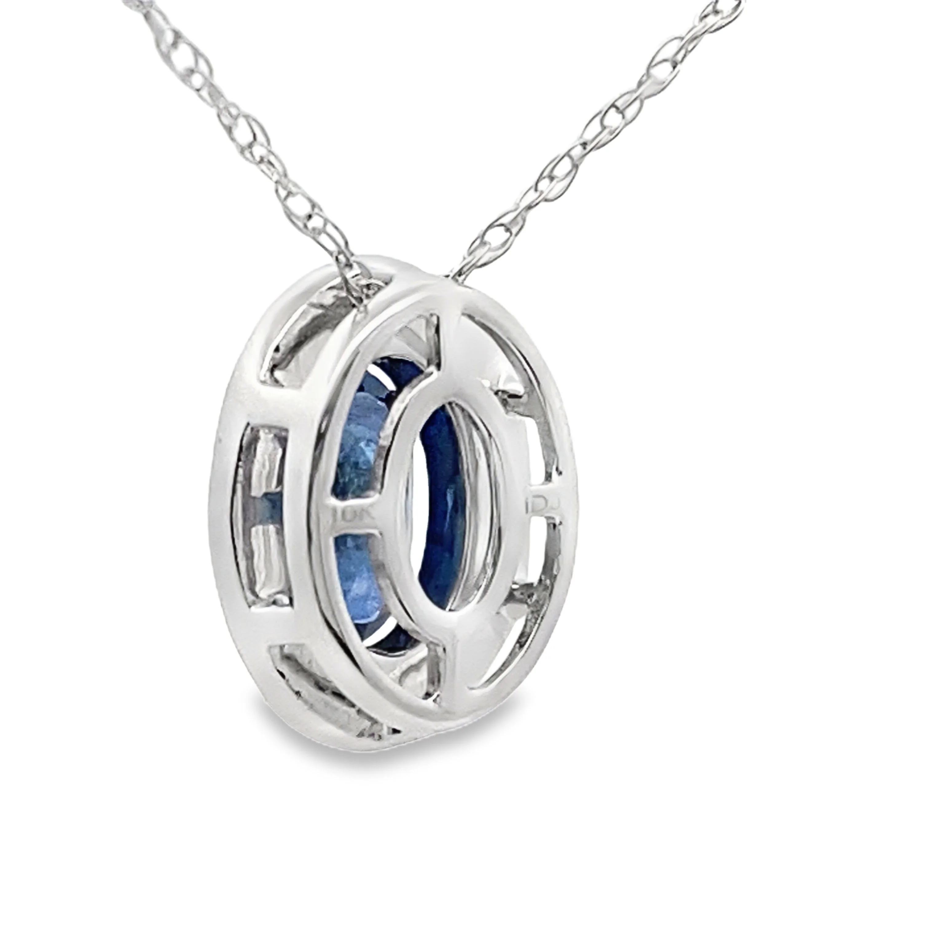 .59ct Sapphire Diamond Fashion Pendants 10KT White Gold - Image 2