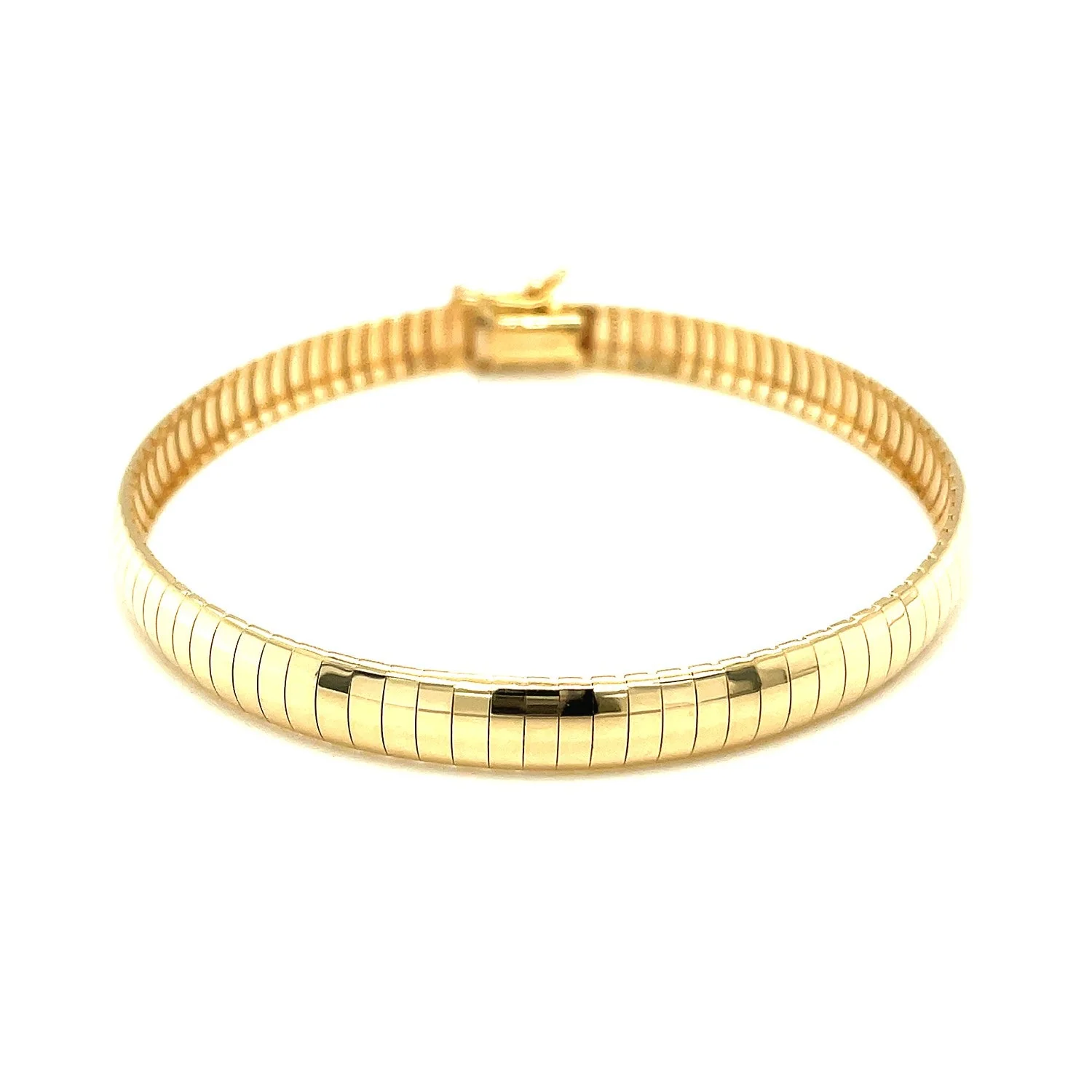 6.0 mm 14k Yellow Gold Classic Omega Bracelet - Image 5