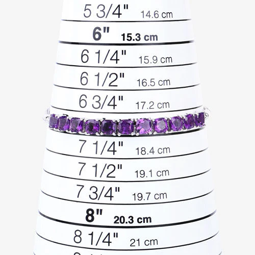 6.05 Carat Genuine Amethyst .925 Sterling Silver Bracelet - Image 13