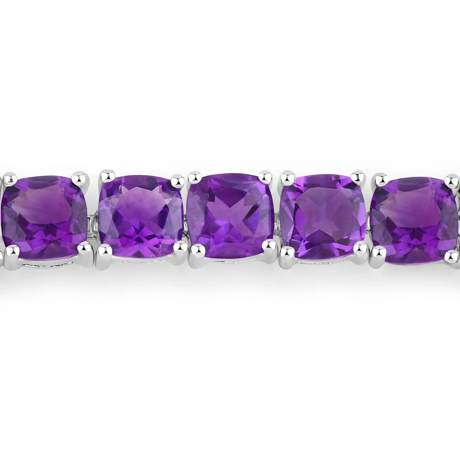 6.05 Carat Genuine Amethyst .925 Sterling Silver Bracelet - Image 2