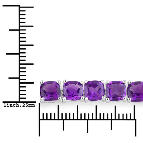 6.05 Carat Genuine Amethyst .925 Sterling Silver Bracelet - Image 6