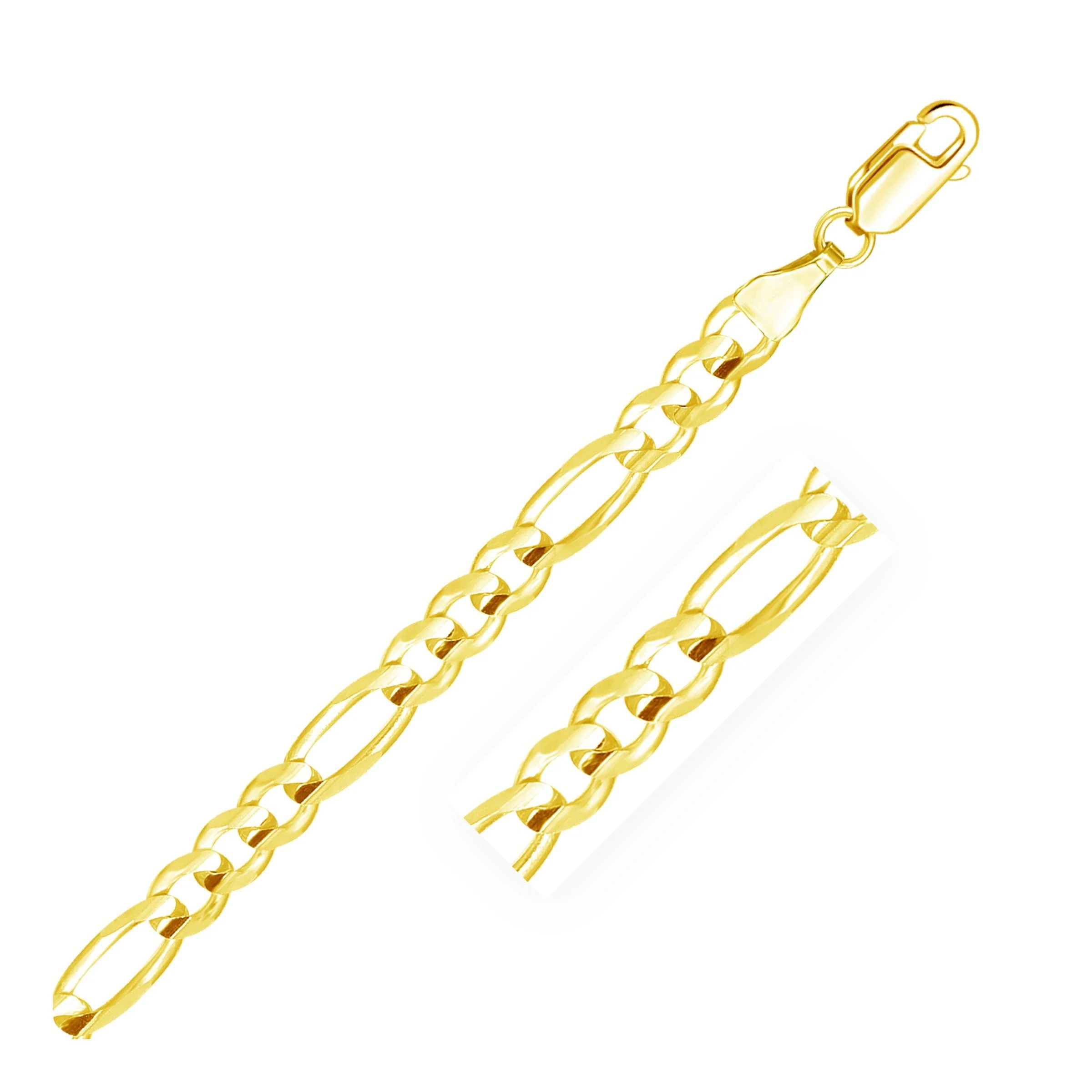 6.0mm 14k Yellow Gold Solid Figaro Chain - Image 4
