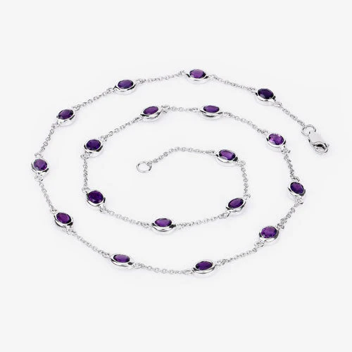 6.12 Carat Genuine Amethyst .925 Sterling Silver Necklace - Image 11