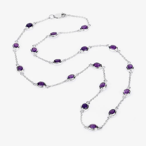 6.12 Carat Genuine Amethyst .925 Sterling Silver Necklace - Image 12