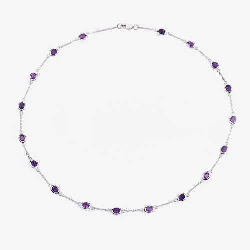 6.12 Carat Genuine Amethyst .925 Sterling Silver Necklace - Image 13