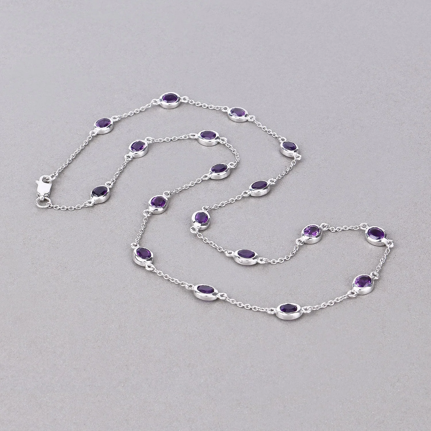 6.12 Carat Genuine Amethyst .925 Sterling Silver Necklace - Image 3