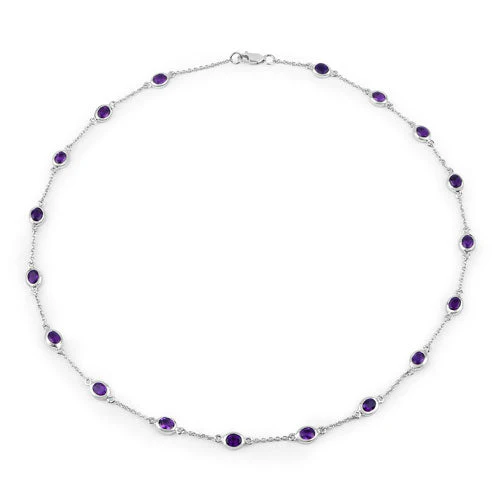 6.12 Carat Genuine Amethyst .925 Sterling Silver Necklace - Image 5