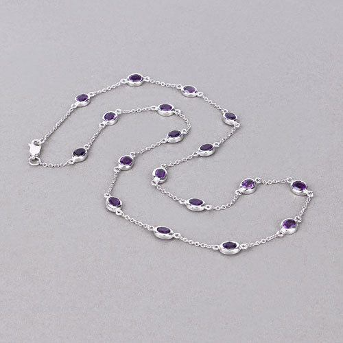 6.12 Carat Genuine Amethyst .925 Sterling Silver Necklace - Image 7