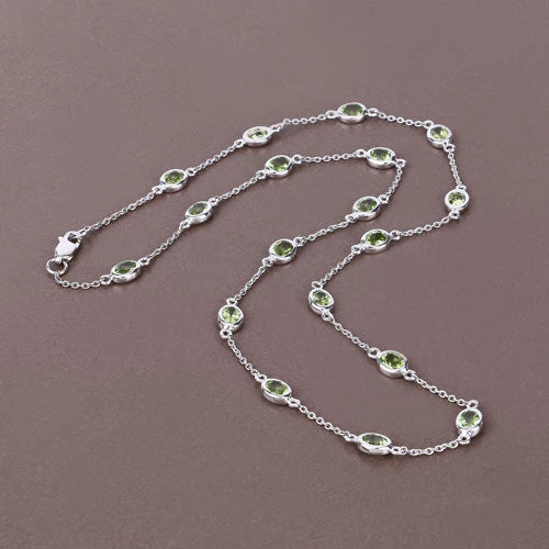 6.30 Carat Genuine Peridot .925 Sterling Silver Necklace - Image 7