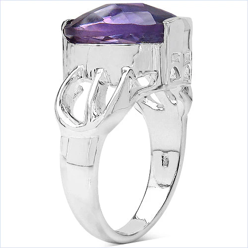 6.50 Carat Genuine Amethyst .925 Sterling Silver Ring - Image 3