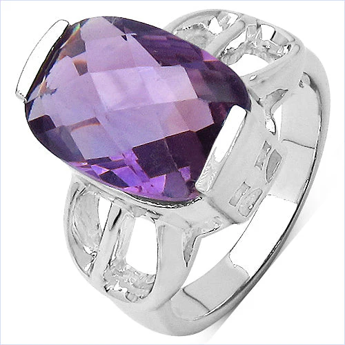 6.50 Carat Genuine Amethyst .925 Sterling Silver Ring - Image 5