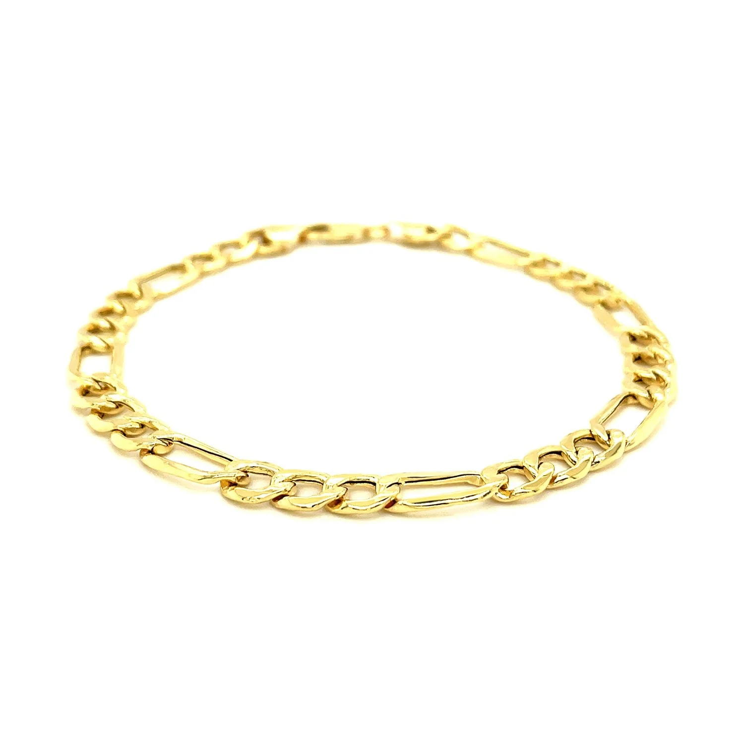 6.5mm 14k Yellow Gold Lite Figaro Bracelet - Image 6