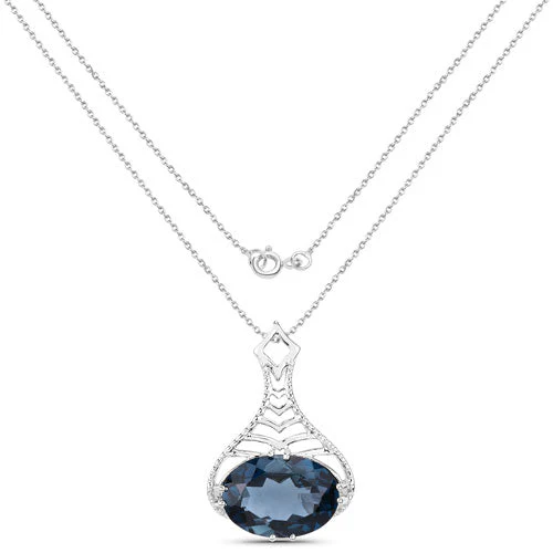 6.65 Carat Genuine London Blue Topaz .925 Sterling Silver Pendant - Image 5