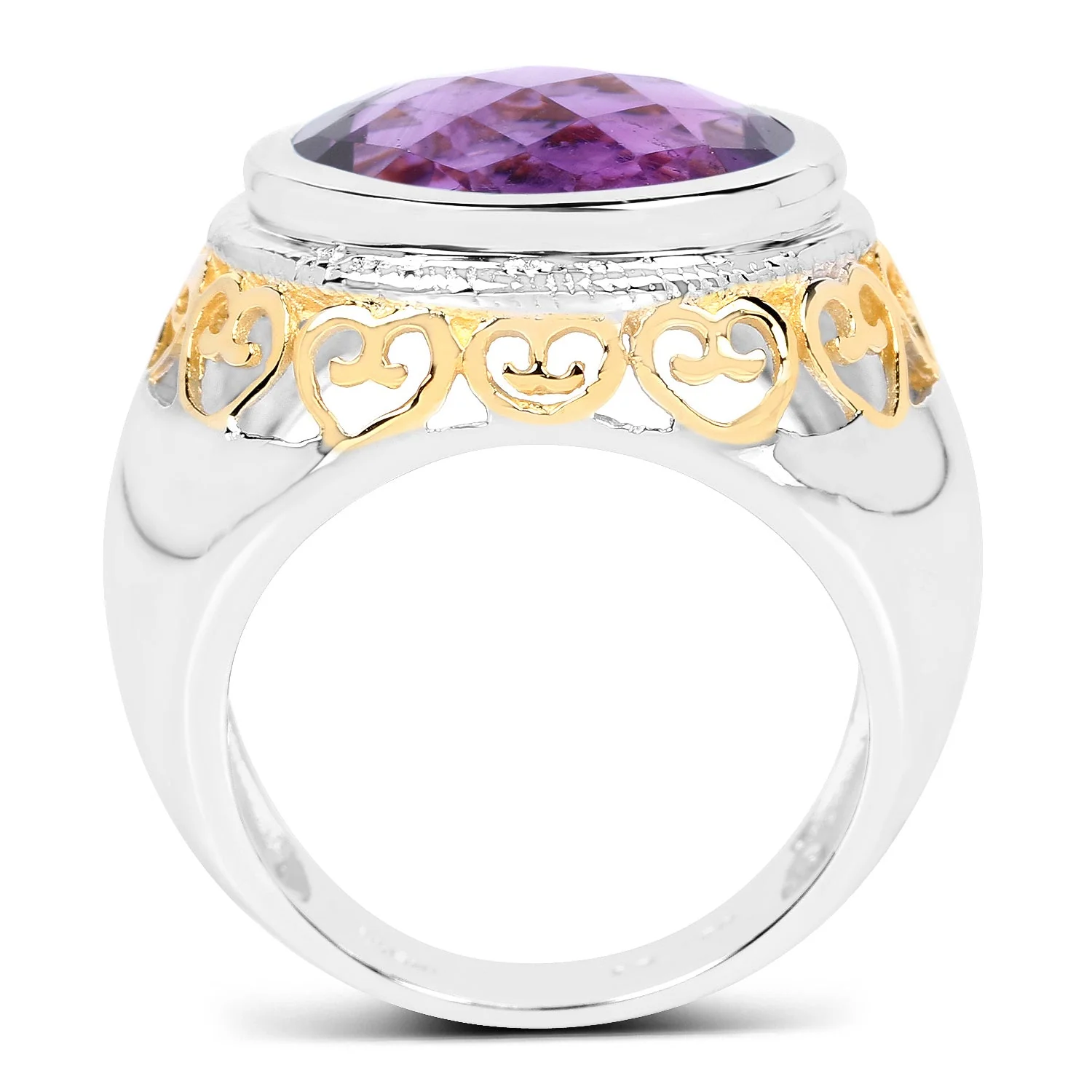 6.92 Carat Genuine Amethyst .925 Sterling Silver Ring - Image 2