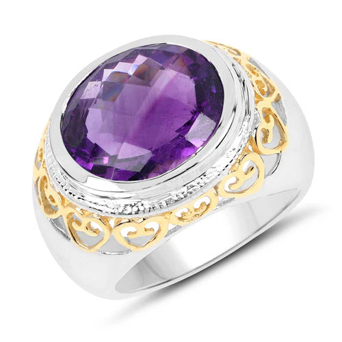 6.92 Carat Genuine Amethyst .925 Sterling Silver Ring - Image 4