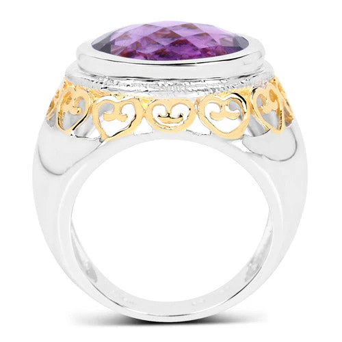 6.92 Carat Genuine Amethyst .925 Sterling Silver Ring - Image 5