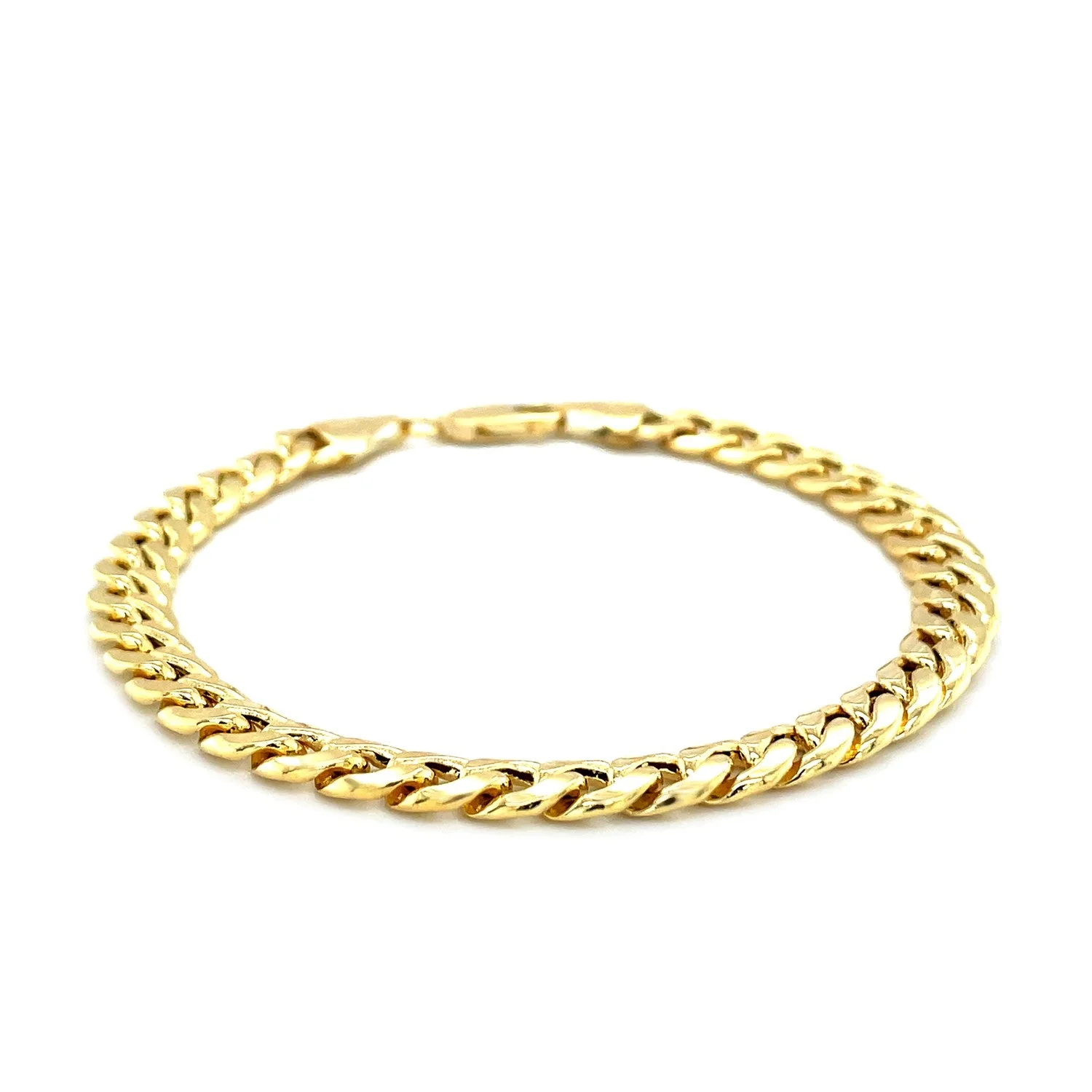 6.9mm 14k Yellow Gold Semi Solid Miami Cuban Bracelet - Image 6