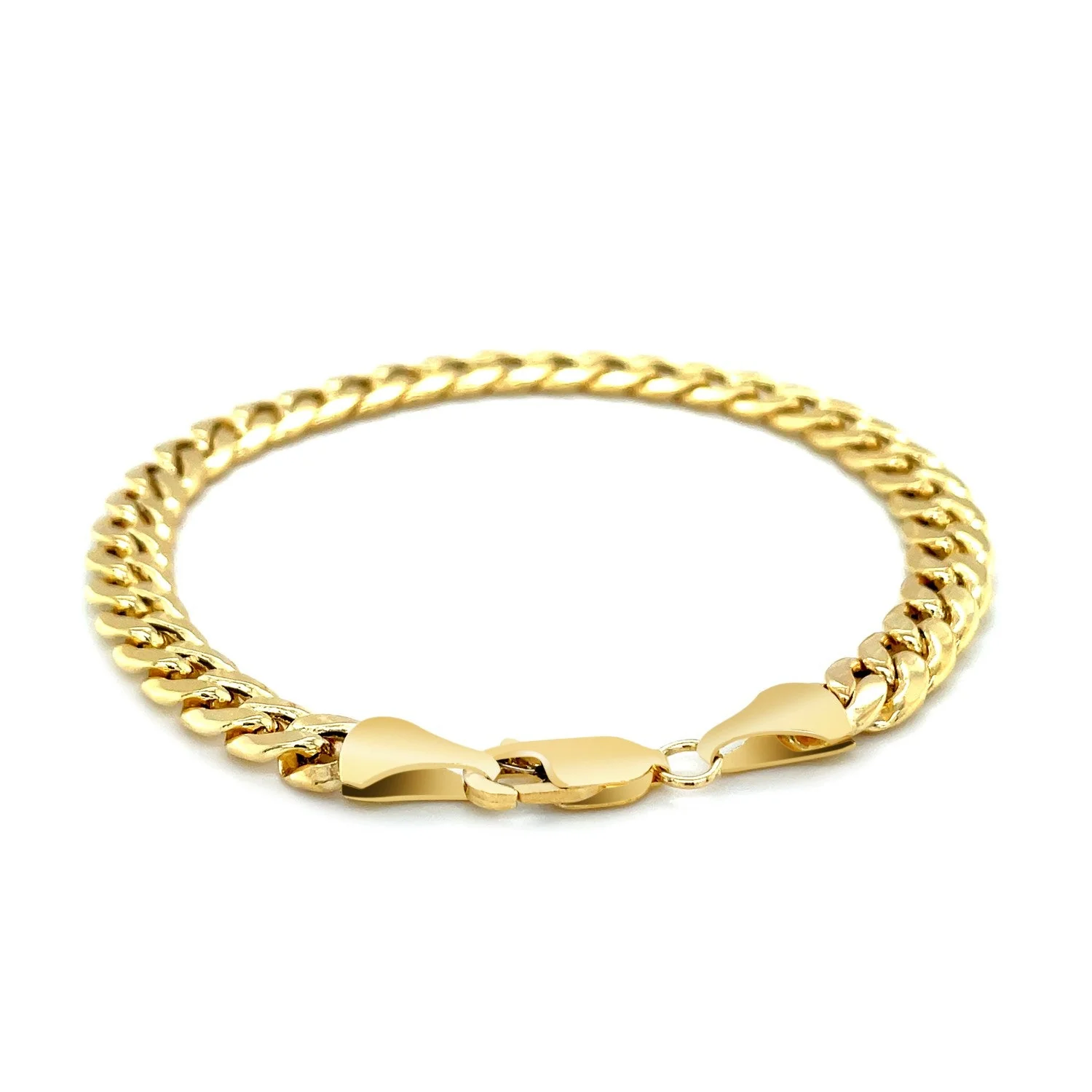 6.9mm 14k Yellow Gold Semi Solid Miami Cuban Bracelet - Image 7