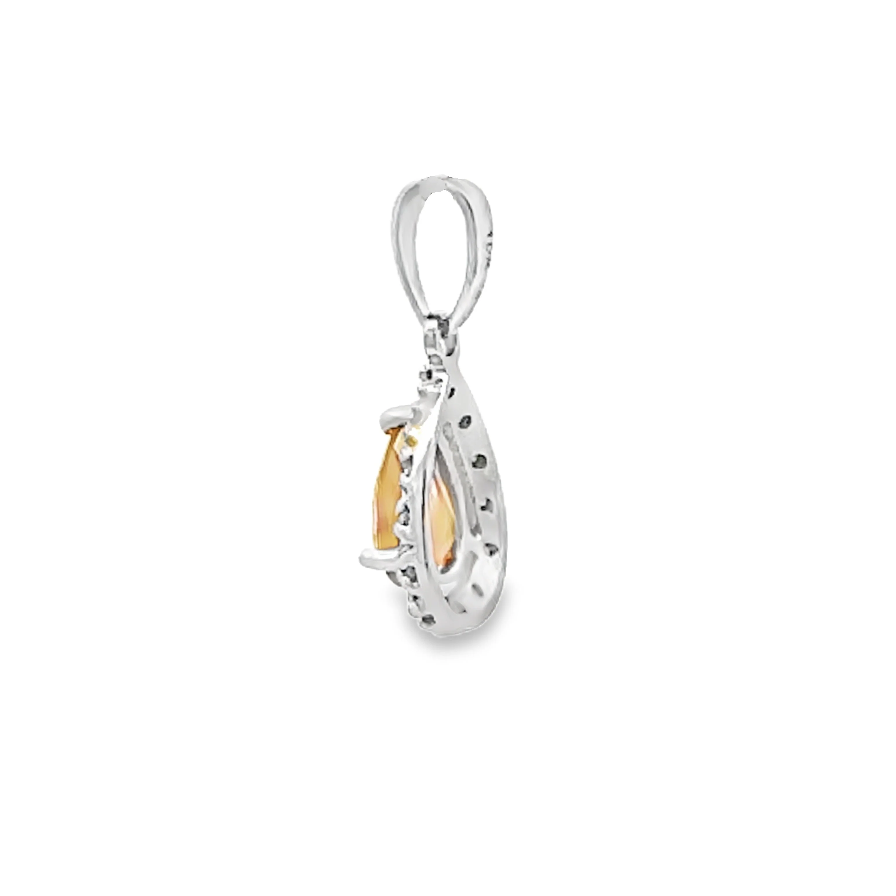 .63ct Citrine Diamond Fashion Pendants 10KT White Gold - Image 2