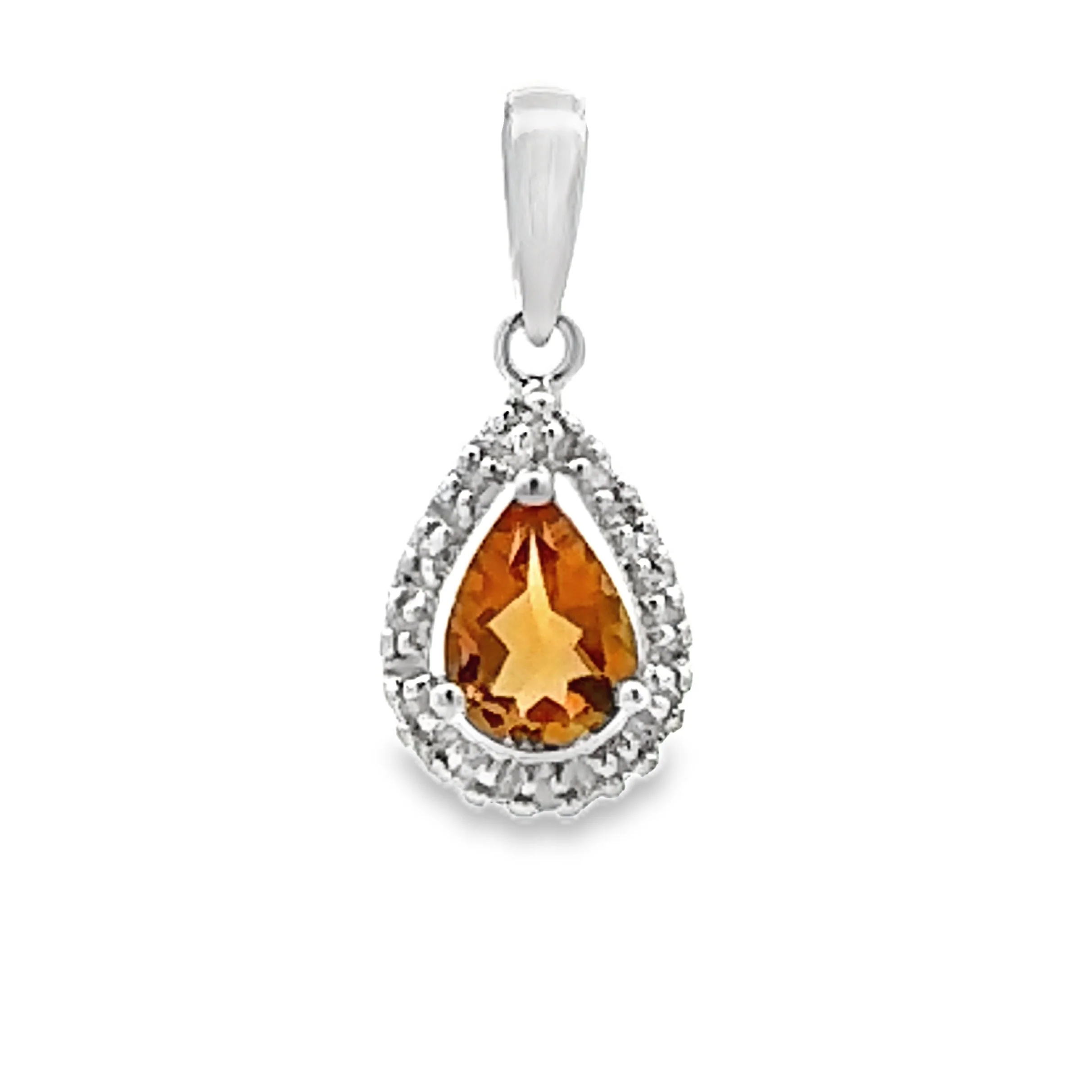 .63ct Citrine Diamond Fashion Pendants 10KT White Gold - Image 4