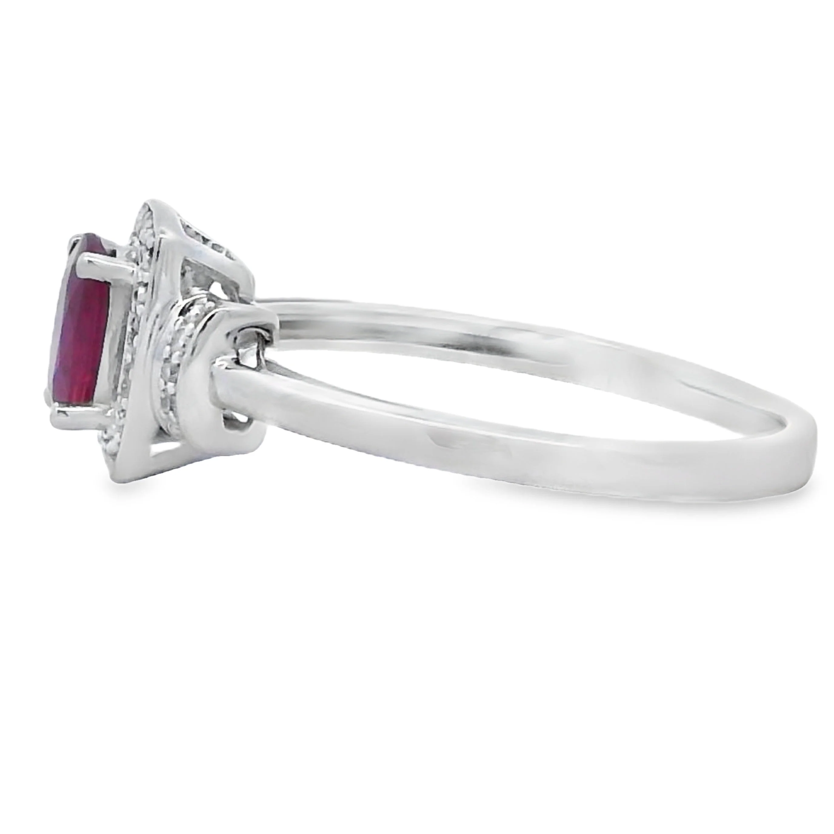 .65ct Ruby Diamond Ring 10KT White Gold - Image 2
