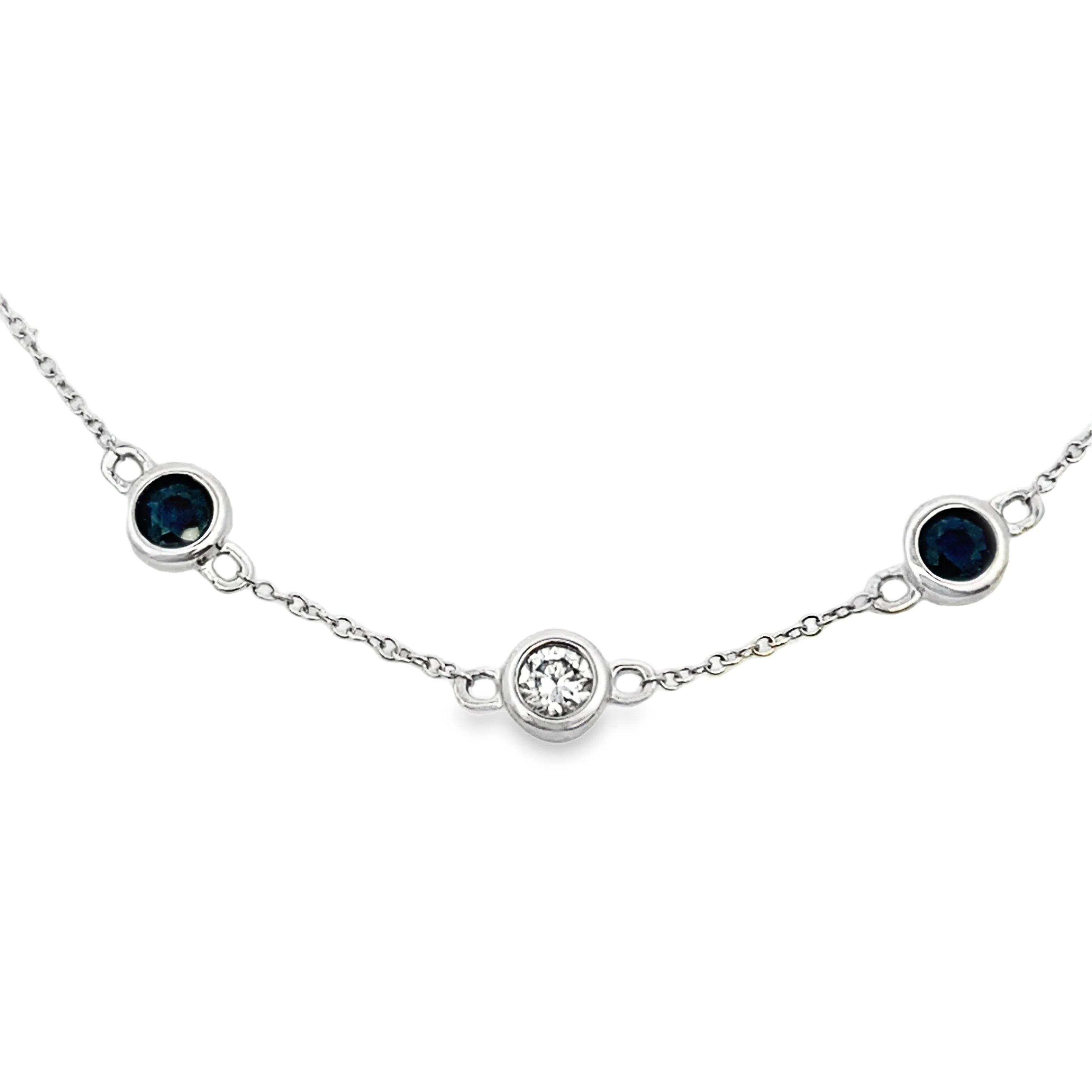 .67ct Sapphire Diamond Bracelet 14KT White Gold - Image 2