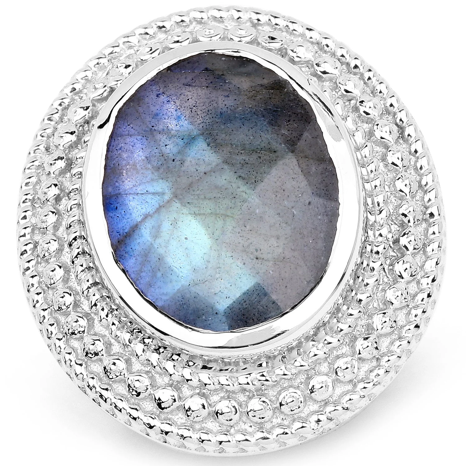 7.00 Carat Genuine Labradorite .925 Sterling Silver Ring - Image 3