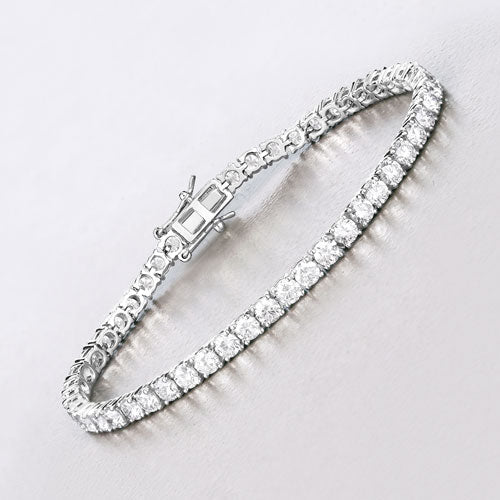 7.00 Carat Lab Grown Diamond 14K White Gold Bracelet - Image 2
