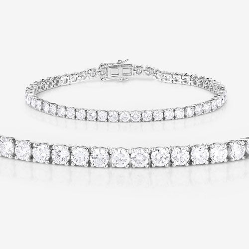 7.00 Carat Lab Grown Diamond 14K White Gold Bracelet - Image 4