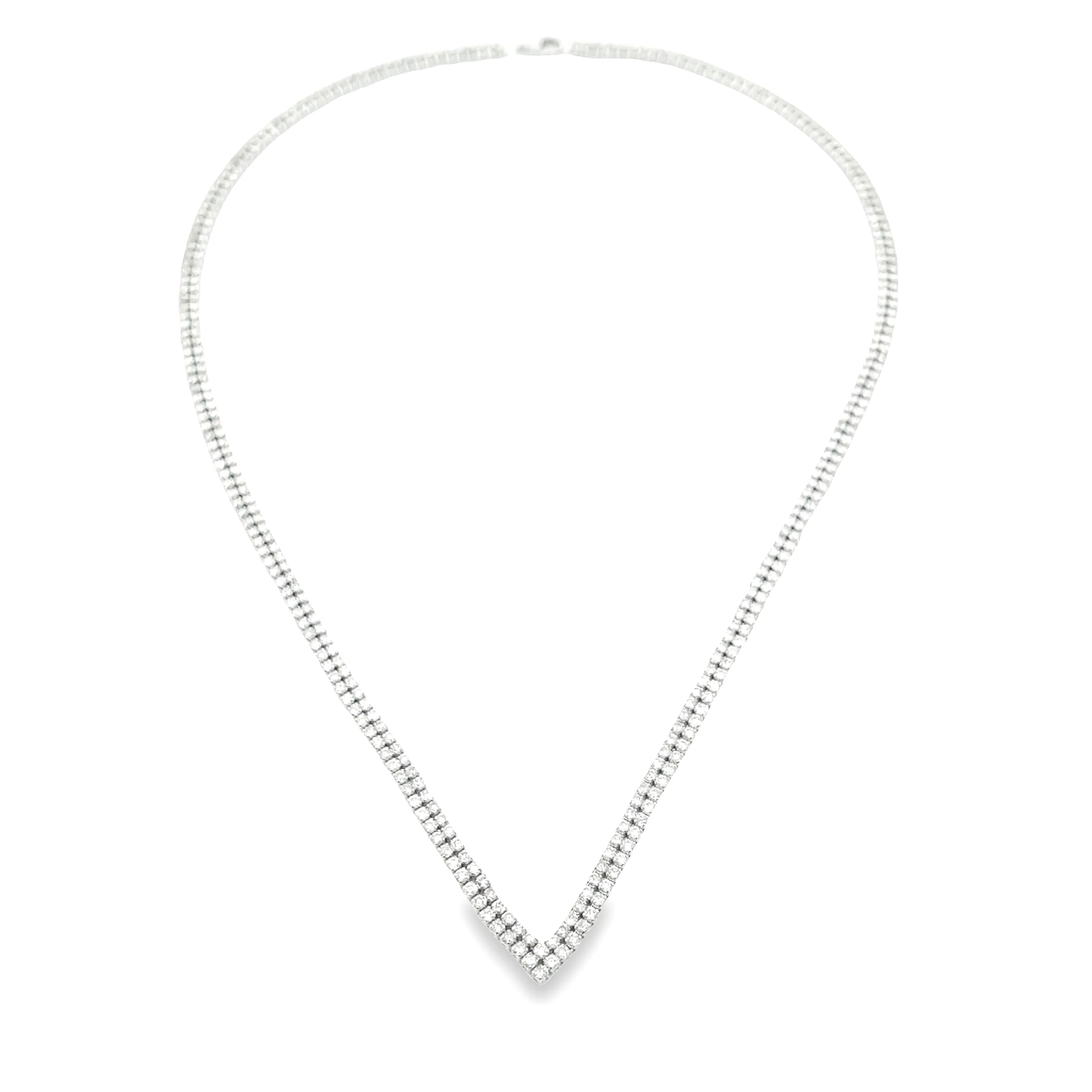 7.00ct Diamond Tennis Necklace 14KT White Gold - Image 5