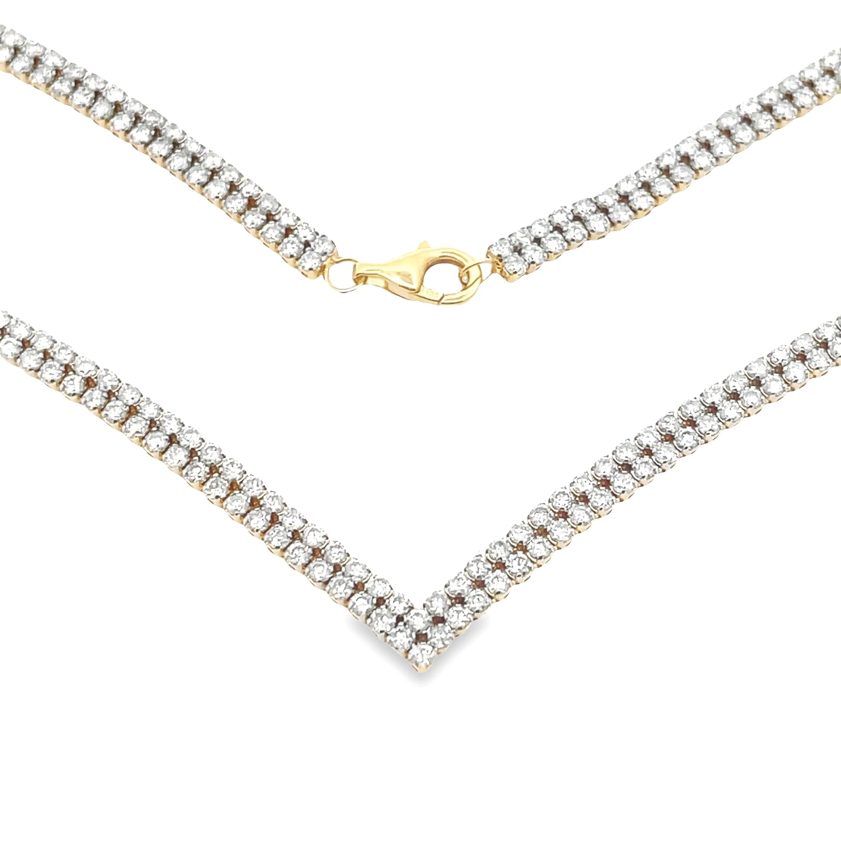 7.00ct Diamond Tennis Necklace 14KT Yellow Gold - Image 2