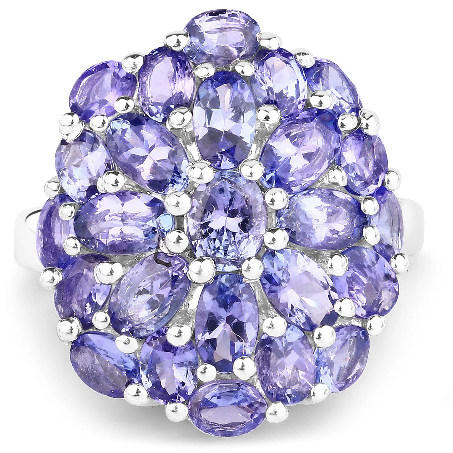 7.08 Carat Genuine Tanzanite .925 Sterling Silver Ring - Image 3