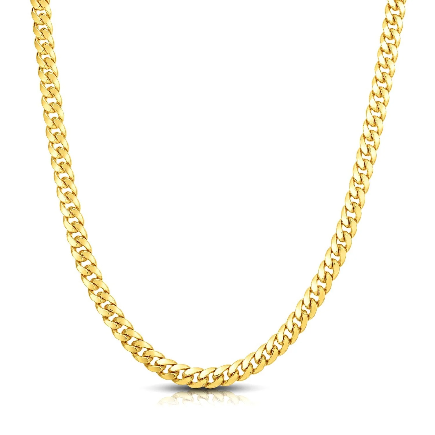 7.1mm 10k Yellow Gold Classic Miami Cuban Solid Chain - Image 5