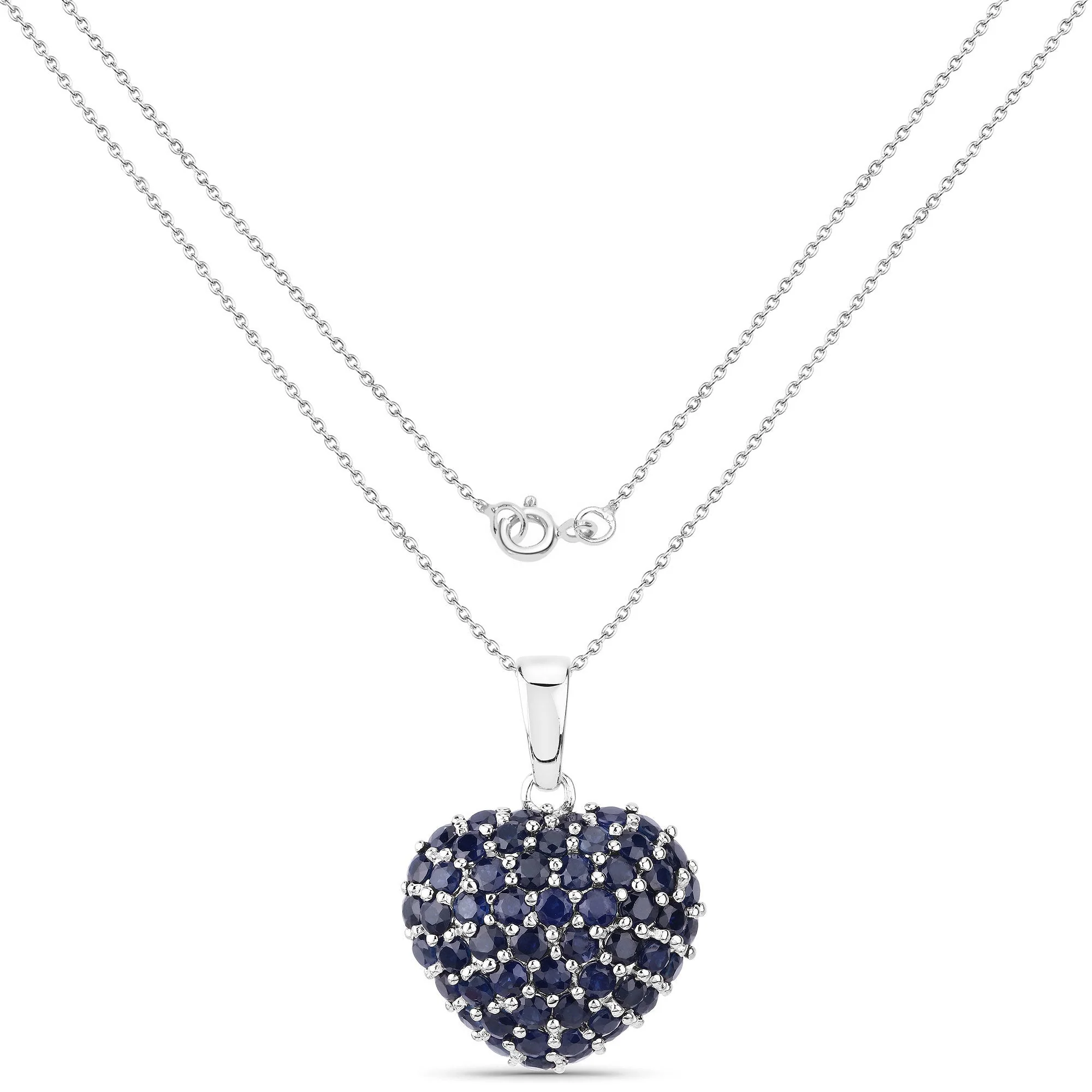7.26 Carat Genuine Blue Sapphire .925 Sterling Silver Pendant - Image 2