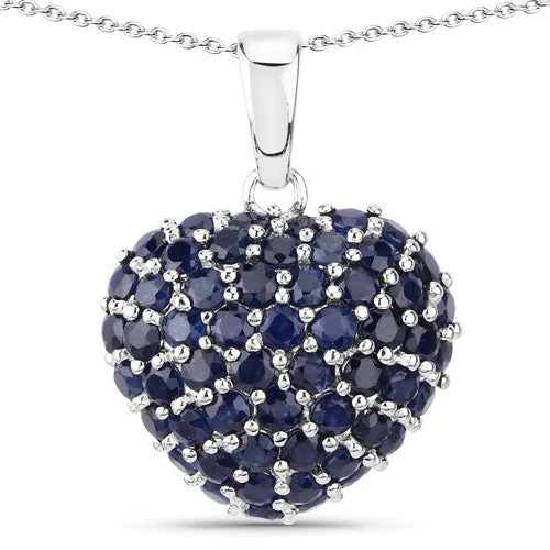 7.26 Carat Genuine Blue Sapphire .925 Sterling Silver Pendant - Image 3