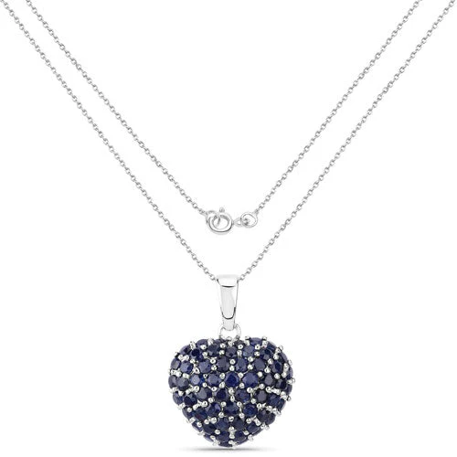 7.26 Carat Genuine Blue Sapphire .925 Sterling Silver Pendant - Image 4