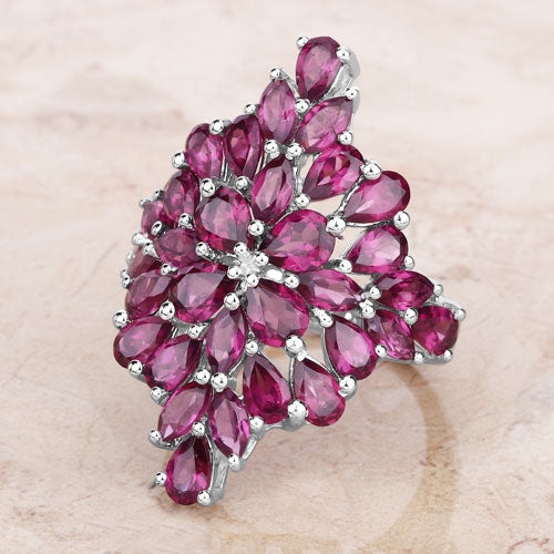 7.52 Carat Genuine Rhodolite .925 Sterling Silver Ring - Image 13