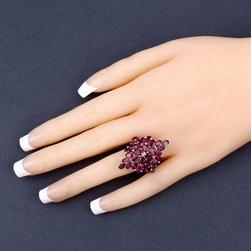 7.52 Carat Genuine Rhodolite .925 Sterling Silver Ring - Image 14