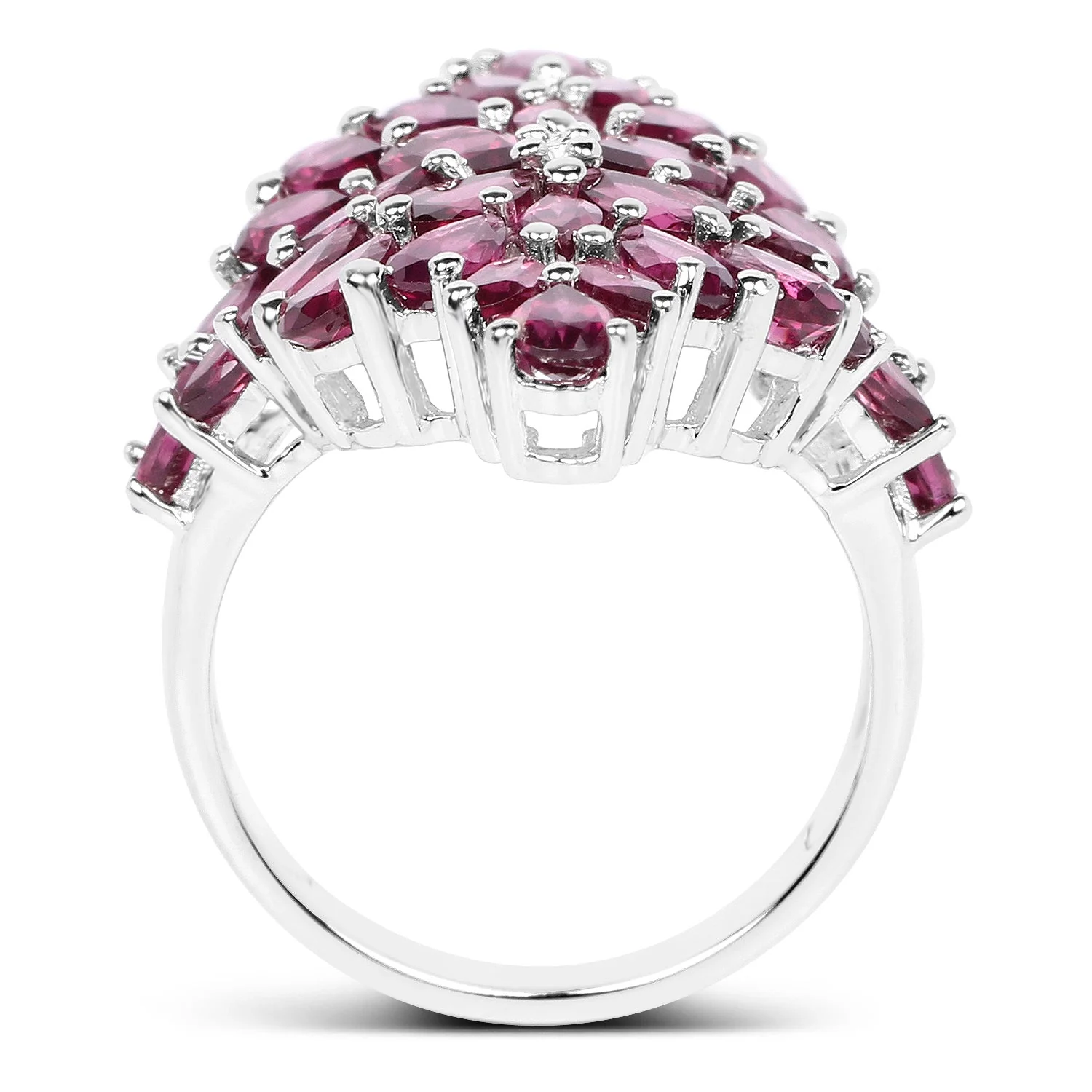 7.52 Carat Genuine Rhodolite .925 Sterling Silver Ring - Image 2